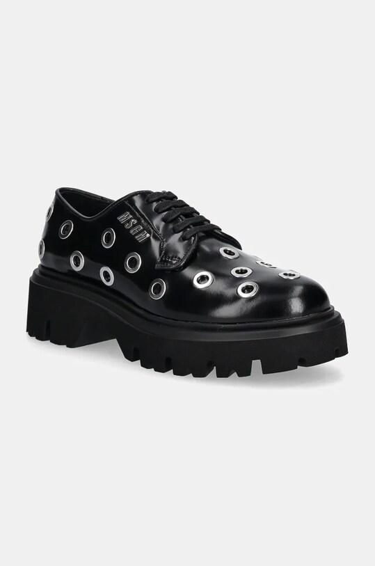 Шкіряні туфлі MSGM платформа чорний 3741MDS154.519.99