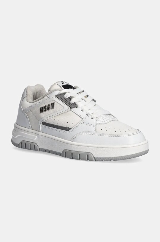 MSGM sneakersy skórzane tekstylny biały 3741MDS604.886.01