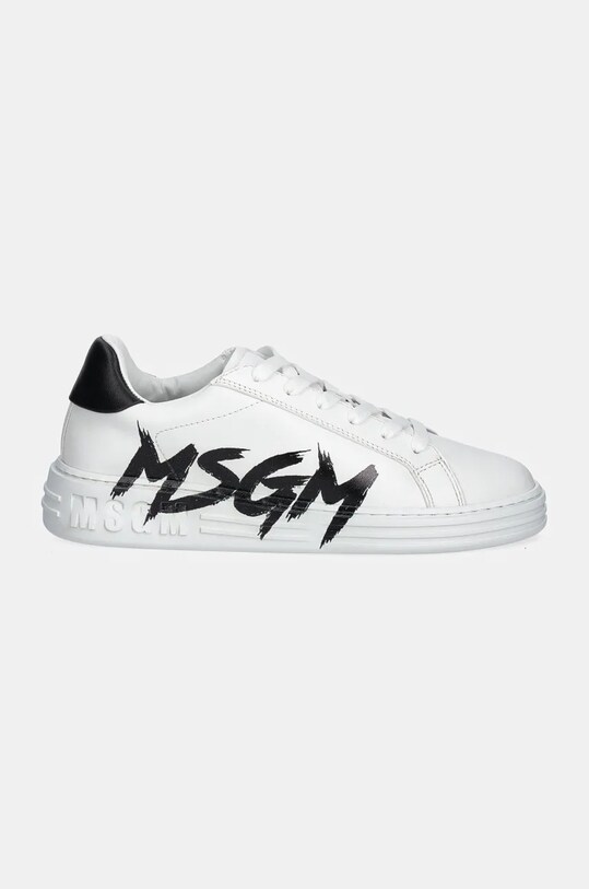 MSGM sneakersy skórzane 3741MDS506.924.01 biały AW24