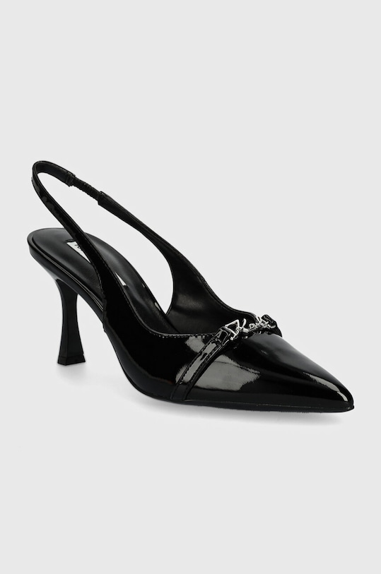 Kožené lodičky Karl Lagerfeld SIENNA více než 8 cm černá KL32704.1BP