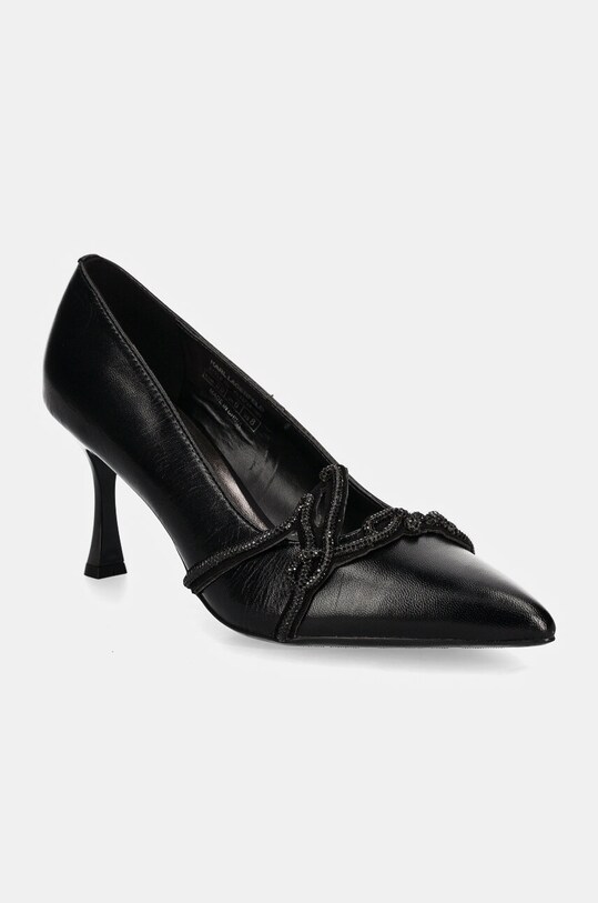 Karl Lagerfeld pantofi cu toc SIENNA subțire negru KL32724.1M0