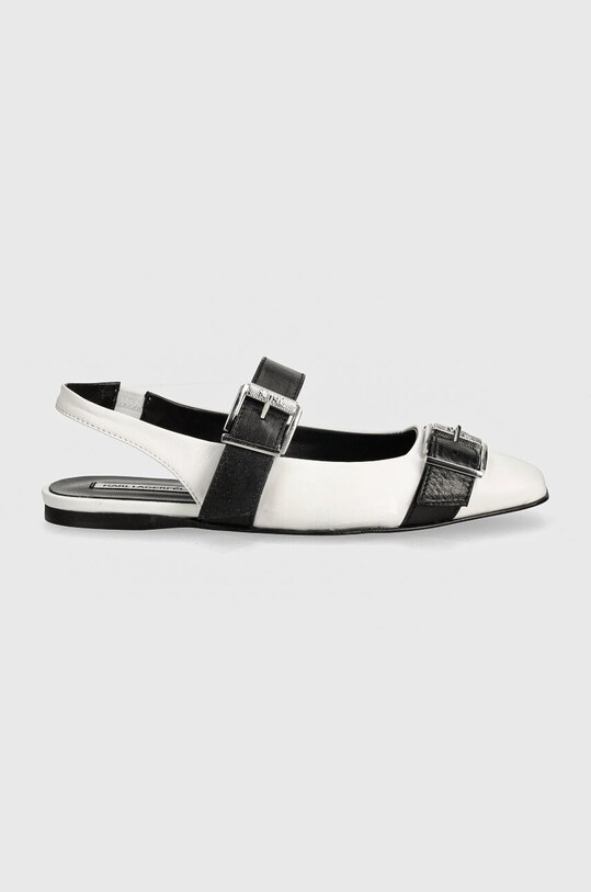Kožené balerínky Karl Lagerfeld KONNIE KL40186.010 biela AW24