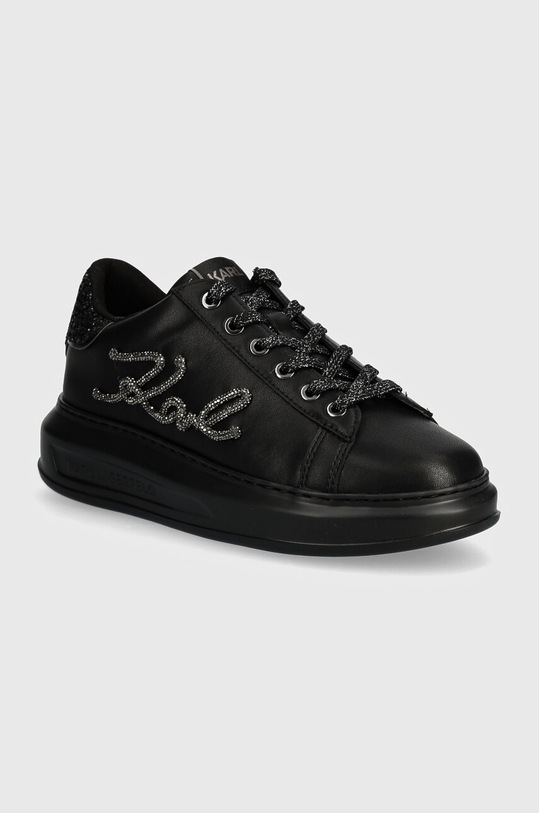 Kožené tenisky Karl Lagerfeld KAPRI platforma černá KL62510G.00X