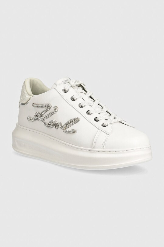 Karl Lagerfeld sneakers din piele KAPRI Planet friendly alb KL62510G.01W