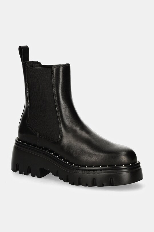 Шкіряні черевики Karl Lagerfeld KOMBAT без утеплення чорний KL45344.000