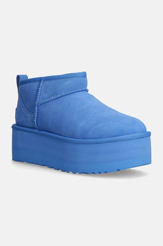 Semišové sněhule UGG Classic Ultra Mini Platform zateplené modrá 1135092.BGSK