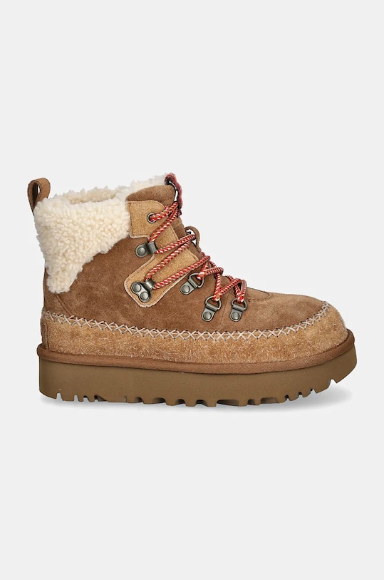 Semišové boty UGG Classic Alpine Lace Up 1158271.CHE hnědá AW24