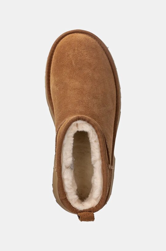 Čizme za snijeg od brušene kože UGG Classic Ultra Mini New Heights smeđa 1158311.CHE