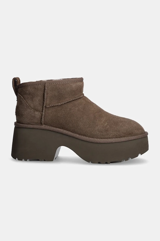 UGG botki zamszowe Classic Ultra Mini New Heights 1158311.HCK brązowy AW24