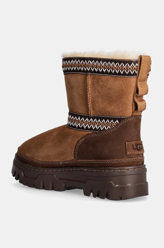 Încălțăminte UGG cizme de zăpadă din piele întoarsă Classic Mini Trailgazer 1158322.CHE maro