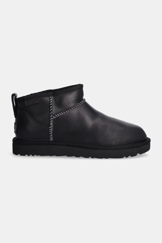 Шкіряні чоботи UGG Classic Ultra Mini Lthr Regen 1163490.BLK чорний AW24