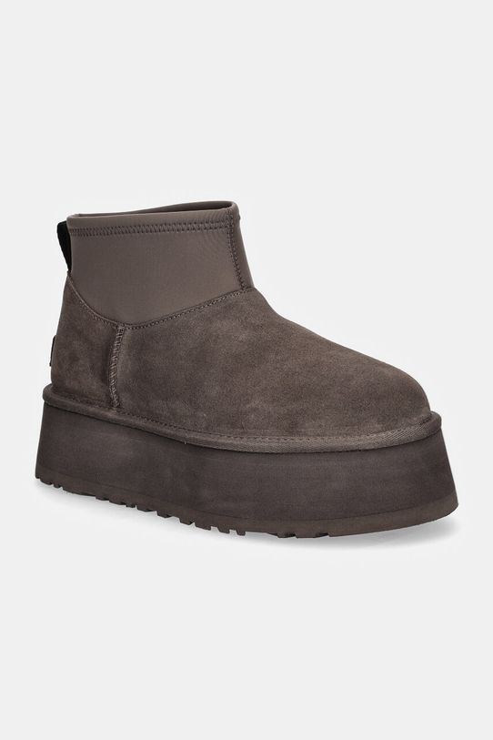 Зимние сапоги UGG Classic Mini Dipper с утеплением серый 1168170.THND