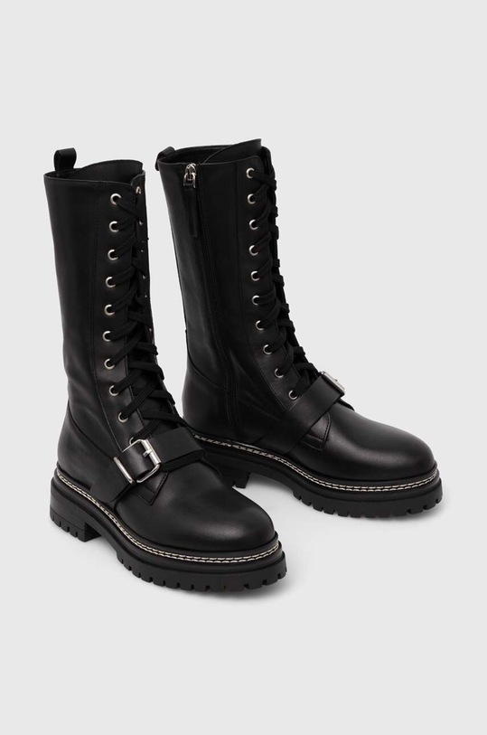 Încălțăminte Weekend Max Mara bocanci de piele 2425796054600.BLACK negru