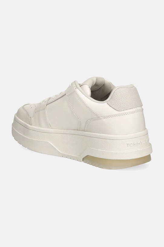 Încălțăminte Tommy Jeans sneakers din piele THE BROOKLYN FLATFORM EN0EN02592 alb