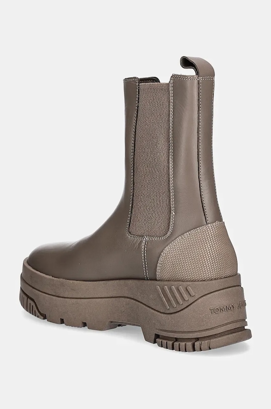 Încălțăminte Tommy Jeans ghete chelsea de piele TJW CHELSEA FLATFORM BOOT EN0EN02597 maro