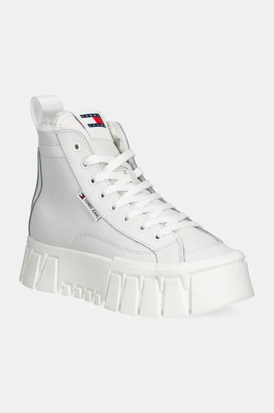 Tommy Jeans sneakersy skórzane TJW VULC FLATFORM MC WL platforma biały EN0EN02609