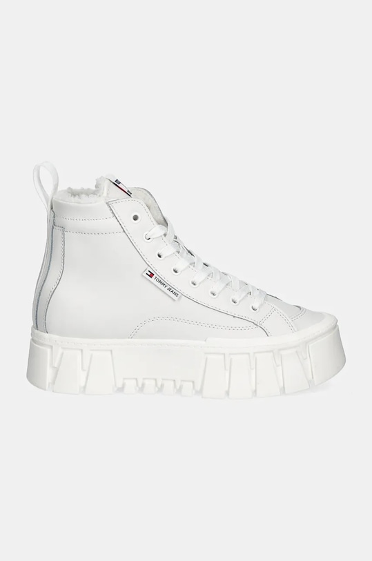 Tommy Jeans sneakersy skórzane TJW VULC FLATFORM MC WL EN0EN02609 biały NC24