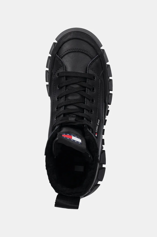 Kožené sneakers boty Tommy Jeans TJW VULC FLATFORM MC WL černá EN0EN02609