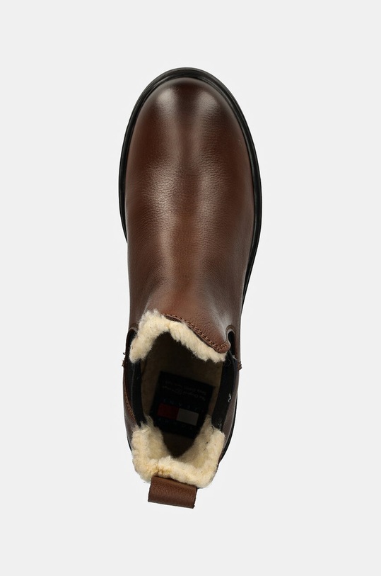 Kožené kotníkové boty Tommy Jeans TJW CHELSEA BOOT WL hnědá EN0EN02626