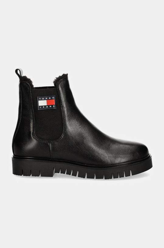 Tommy Jeans sztyblety skórzane TJW CHELSEA BOOT WL EN0EN02626 czarny AW24