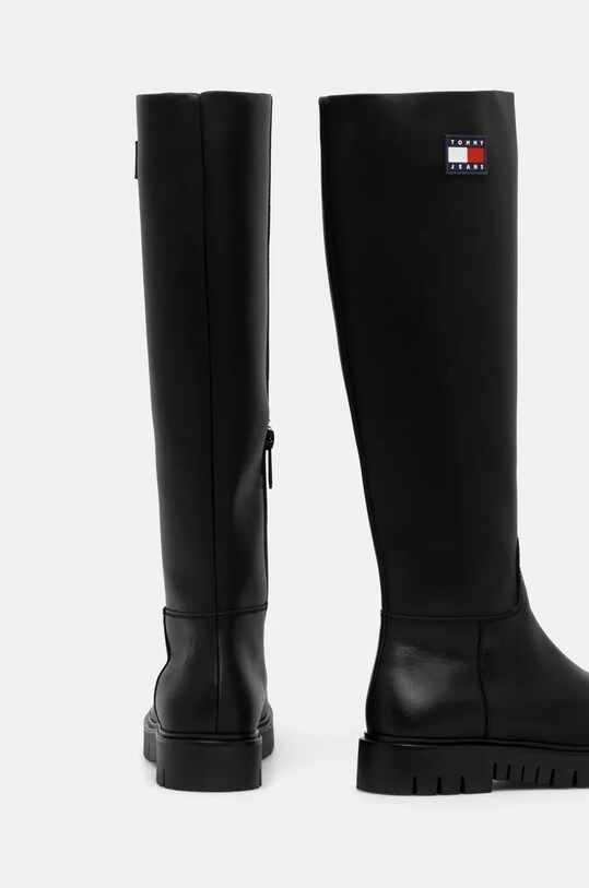 Kozačky Tommy Jeans TJW LONG SHAFT BOOT černá EN0EN02627