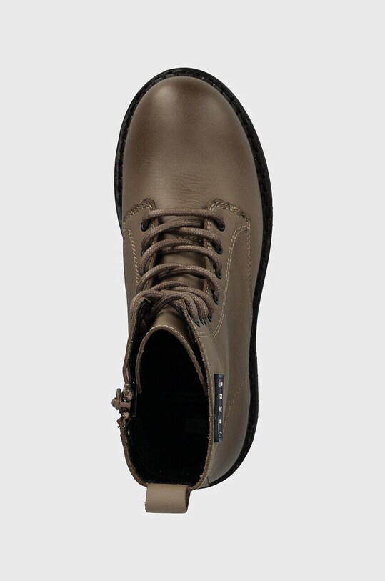 Шкіряні черевики Tommy Jeans TJW URBAN LACE UP BOOT коричневий EN0EN02628