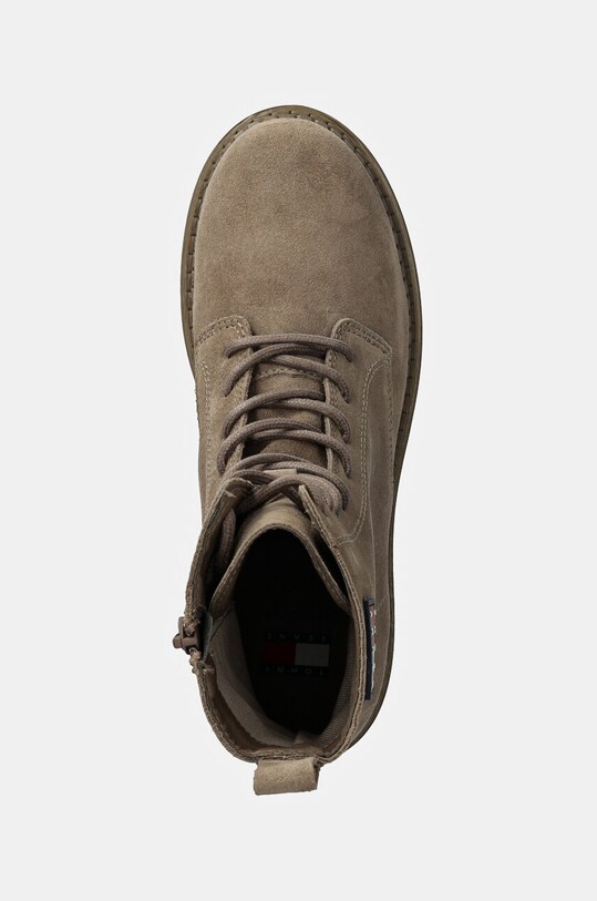 Tommy Jeans botki TJW URBAN LACE UP SUEDE beżowy EN0EN02630