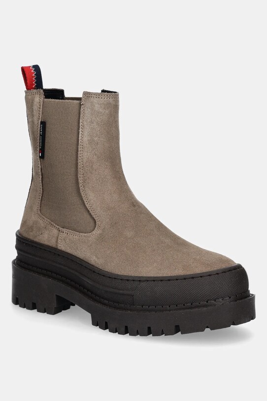 Замшеві черевики Tommy Jeans TJW FOXING CHELSEA SUEDE замша бежевий EN0EN02631