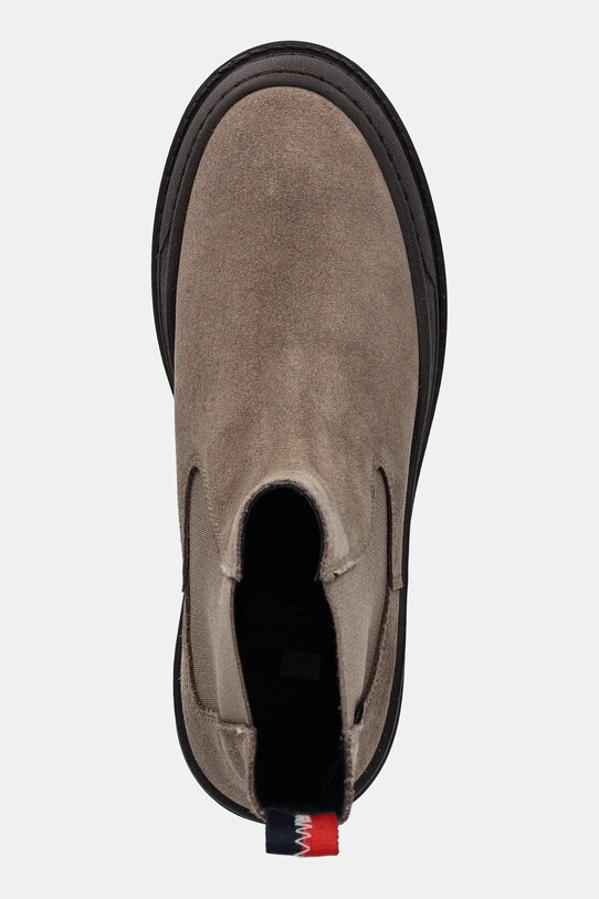 Замшеві черевики Tommy Jeans TJW FOXING CHELSEA SUEDE бежевий EN0EN02631
