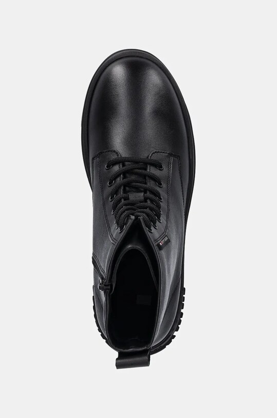 Шкіряні черевики Tommy Jeans TJW LACE UP FLATFORM BOOT чорний EN0EN02665