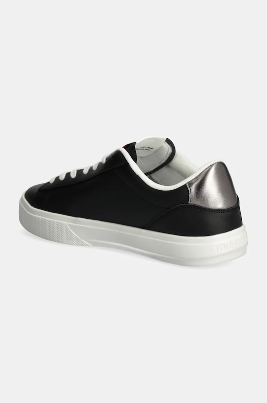 Boty Kožené sneakers boty Tommy Jeans TJW CUPSOLE SNEAKER METALLIC EN0EN02686 černá
