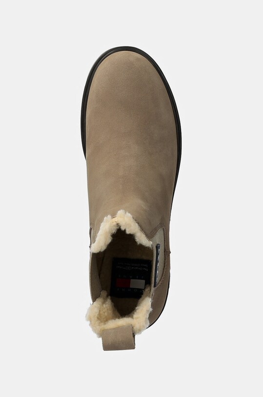 Черевики з нубуку Tommy Jeans TJW NUBUCK CHELSEA WL бежевий EN0EN02688