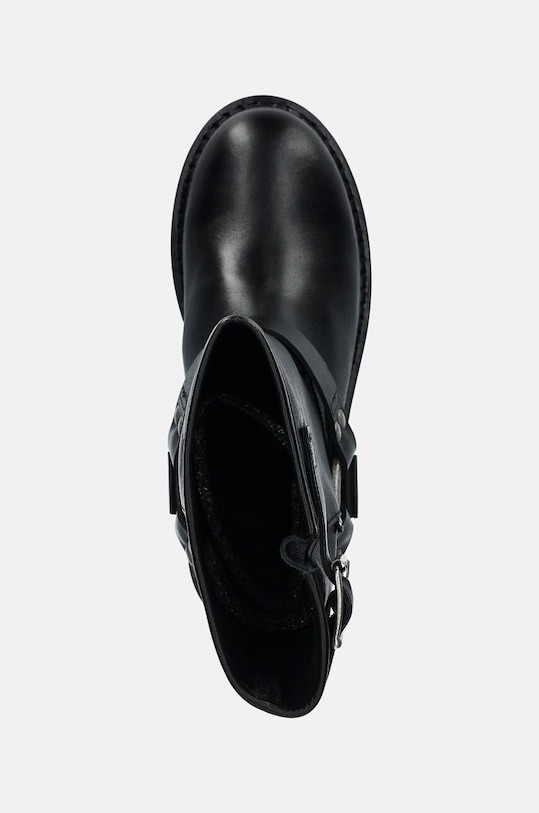 Tommy Jeans stivaletti alla caviglia in pelle TJW URBAN BIKER BOOT LEATHER nero EN0EN02728