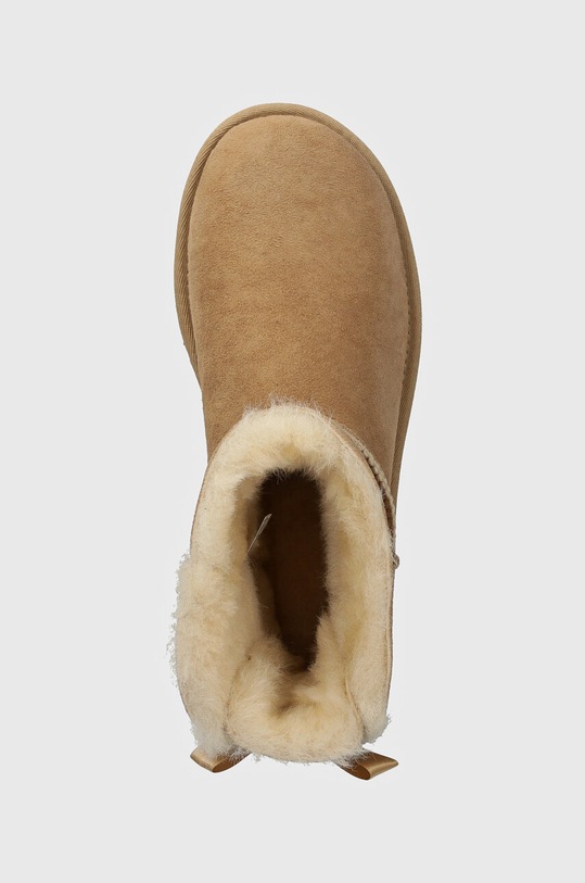 UGG śniegowce zamszowe Mini Bailey Bow II beżowy 1016501.SAN