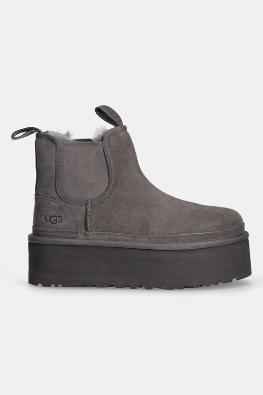 UGG botine din piele întoarsă Neumel Platform Chelsea 1134526.GREY gri AW24