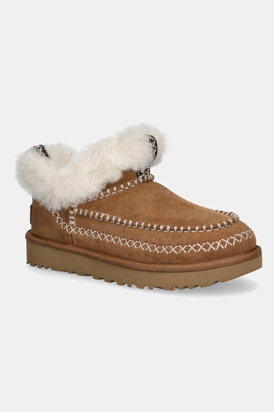 UGG velúr hócipő Classic Ultra Mini Alpine velúr bőr barna 1158224.CHE