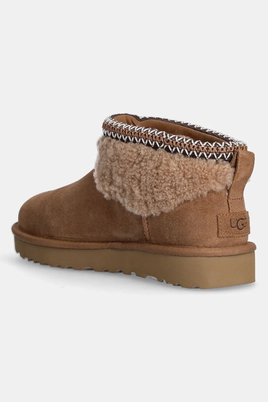 Obuv Semišové snehule UGG Classic Ultra Mini Maxi Curly 1158263.CHE hnedá