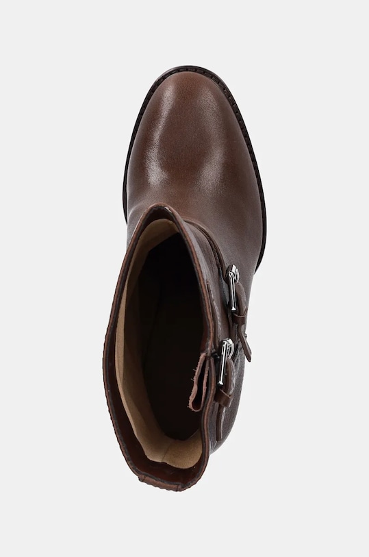 Kožené členkové topánky Lauren Ralph Lauren Lyvia hnedá 802937819003.200