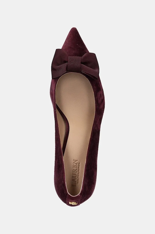 Γόβες σουέτ Lauren Ralph Lauren Lanette Bow μπορντό 802944556002.600