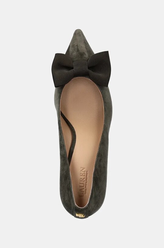 Semišové lodičky Lauren Ralph Lauren Lanette Bow zelená 802944556003.300