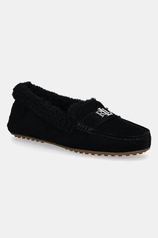 Lauren Ralph Lauren velúr mokaszin Barnsbury Sp velúr bőr fekete 802945667001.001