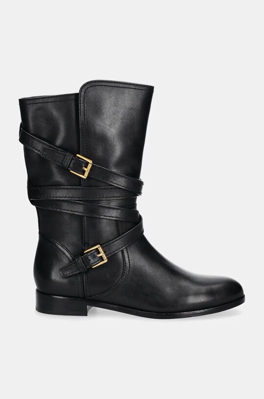 Lauren Ralph Lauren bőr csizma Briannah 802945680001.001 fekete NC24