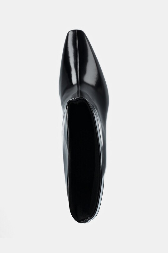 Кожаные полусапожки Calvin Klein HEEL MID BOOT 50 LTH чёрный HW0HW02151