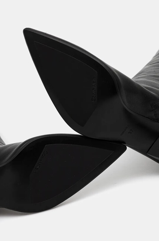 Шкіряні чоботи Calvin Klein HEEL KNEE BOOT 70 LTH HW0HW02162 чорний