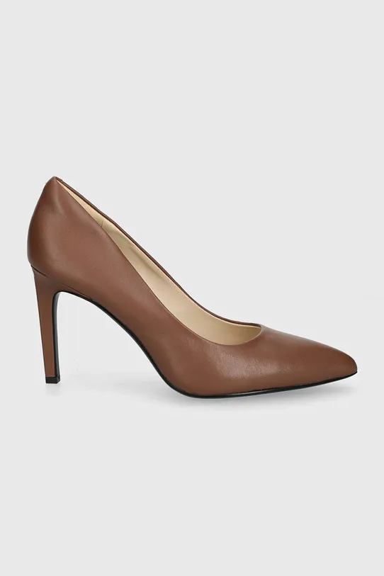 Шкіряні туфлі Calvin Klein HEEL PUMP 90 LTH HW0HW02171 коричневий AW24