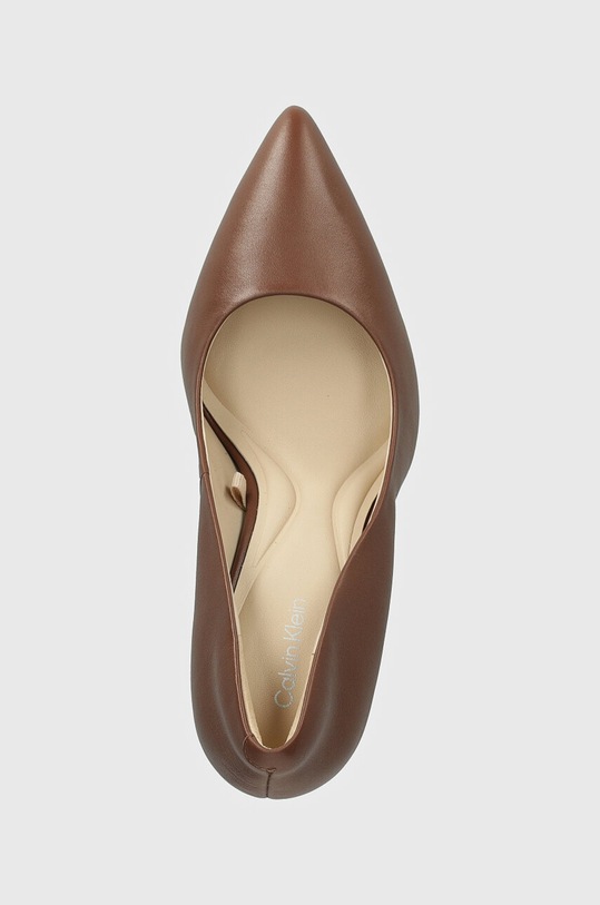 Calvin Klein stilettos de piele HEEL PUMP 90 LTH maro HW0HW02171