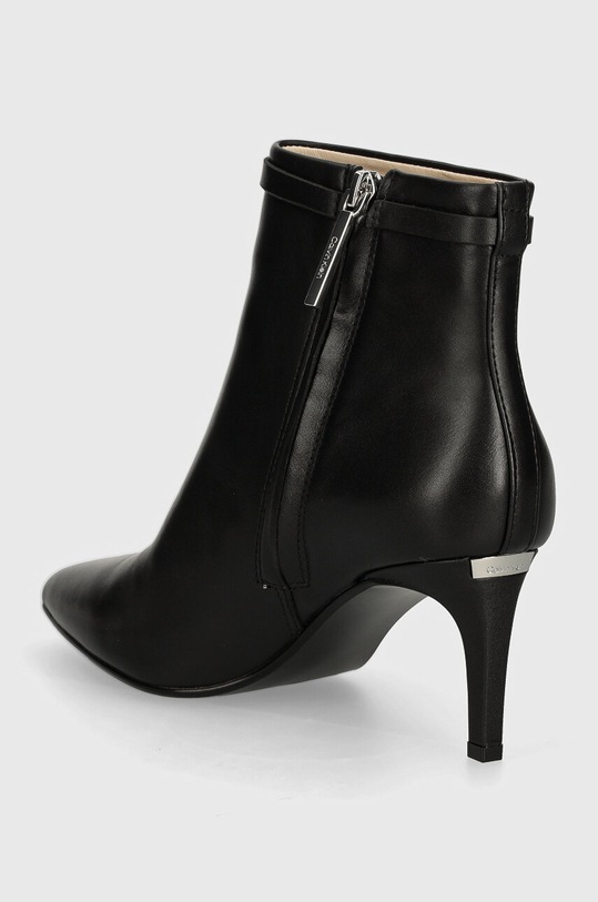 Încălțăminte Calvin Klein cizme de piele HEEL ANKLE BOOT 70 W/HW LTH HW0HW02172 negru