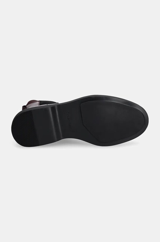 Шкіряні черевики Calvin Klein FLAT CHELSEA BOOT LTH HW0HW02180 бордо
