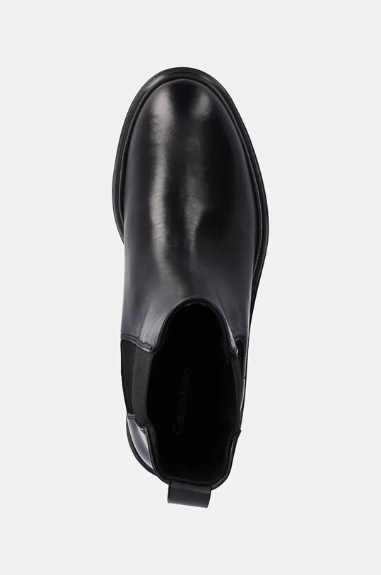 Кожаные полусапоги Calvin Klein FLAT CHELSEA BOOT LTH чёрный HW0HW02180