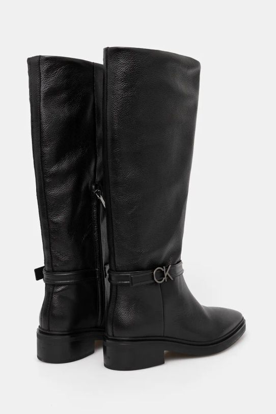 Обувь Кожаные сапоги Calvin Klein HEEL KNEE BOOT 30 W/HW LTH HW0HW02184 чёрный